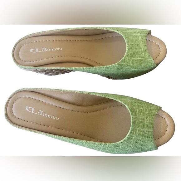 CL By Laundry Daysie Women’s Open Toe Linen Platform Slip On Heel Size-9/40 NIB - Picture 5 of 9
